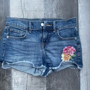 Old navy jean shorts with embroidery size 0